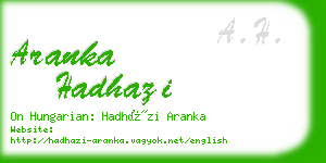 aranka hadhazi business card